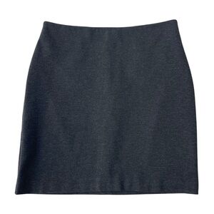 New York & Company Knit Skirt Pencil Straight Charcoal Gray Stretch Size 2